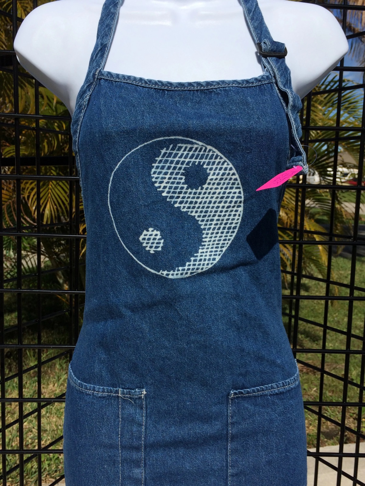 Bleach on denim artwork by Miss E