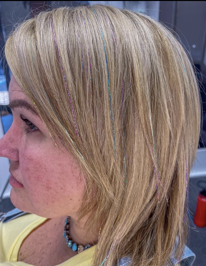 Blonde with rainbow